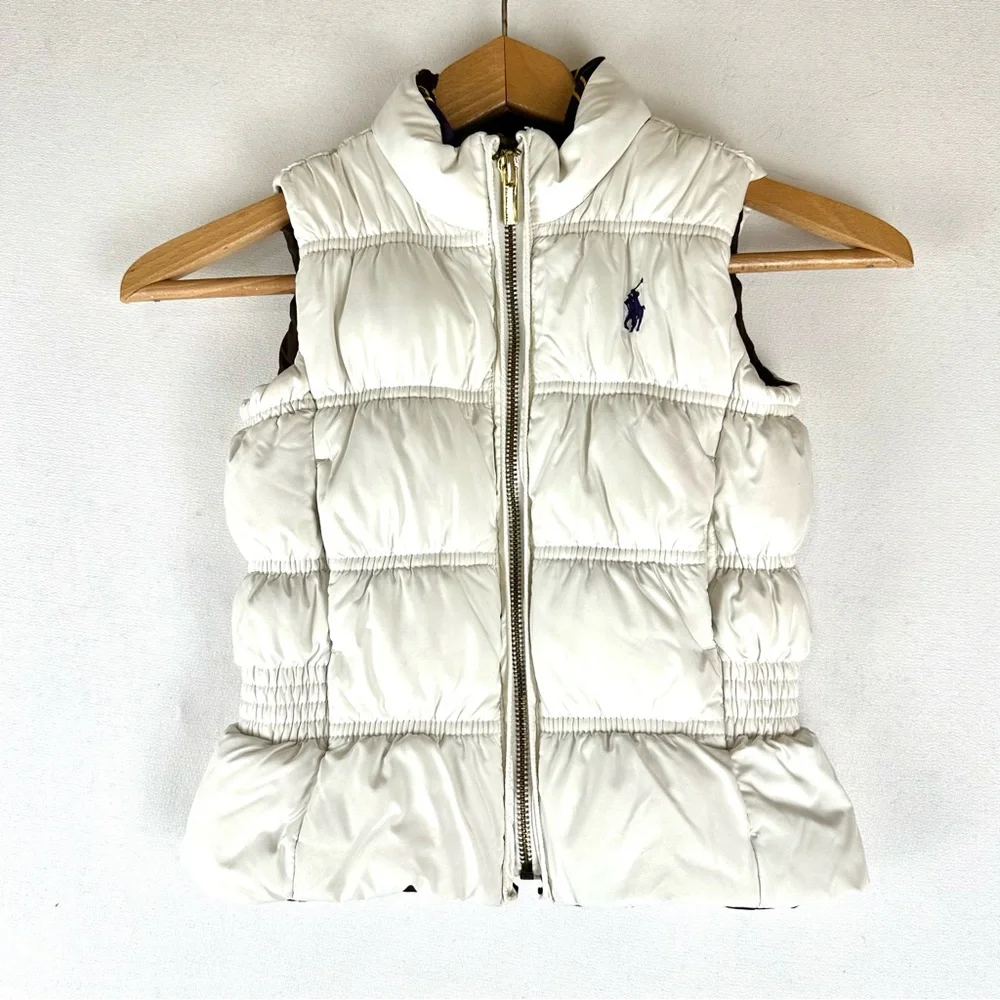 Ralph Lauren Reversible Quilted Puffer Vest‎ Brown/Cream